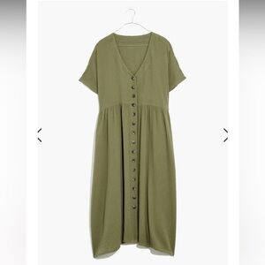 Madewell Lightspun Button-Front Midi Dress